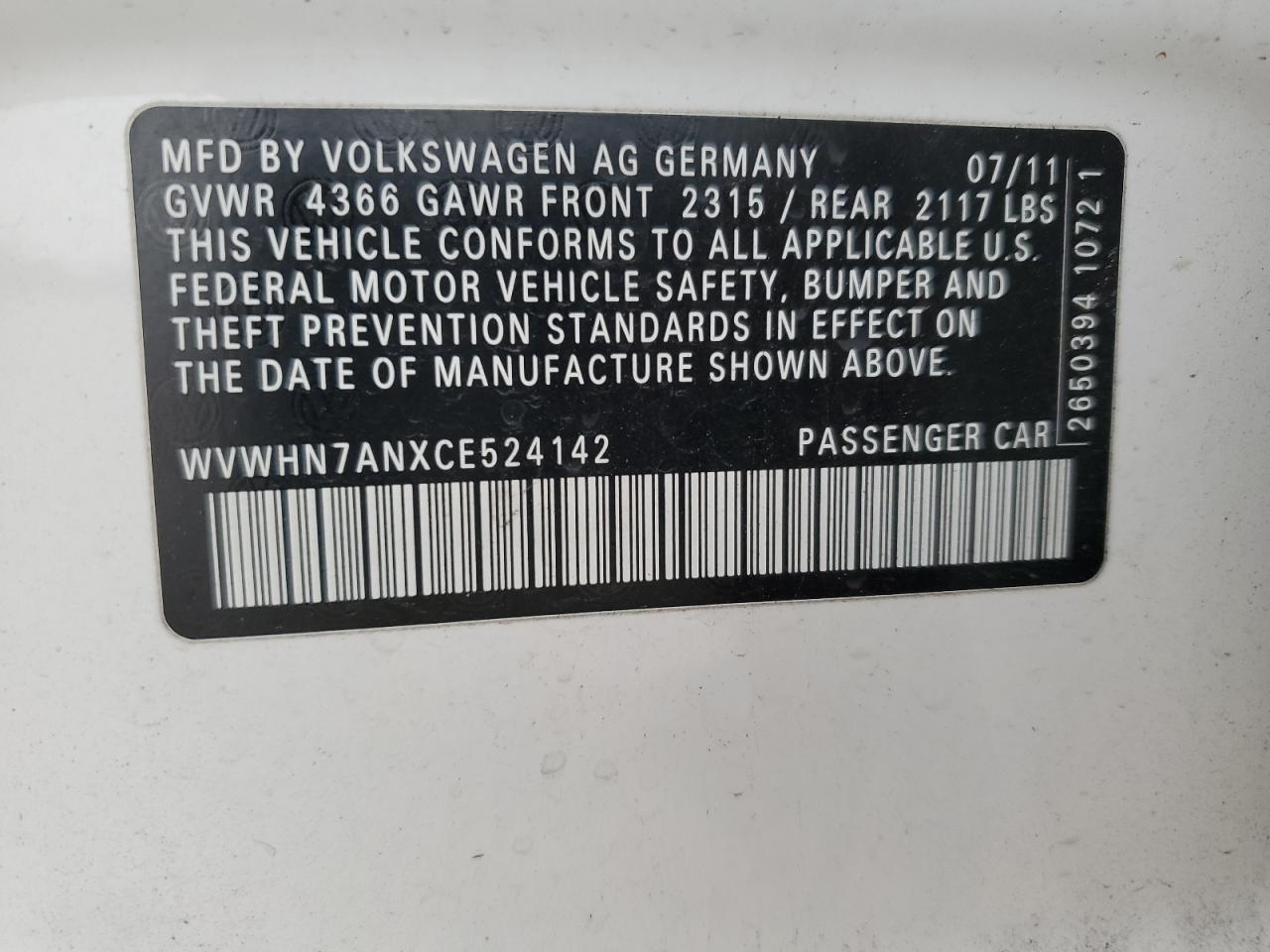 2012 Volkswagen Passat CC - Image 13