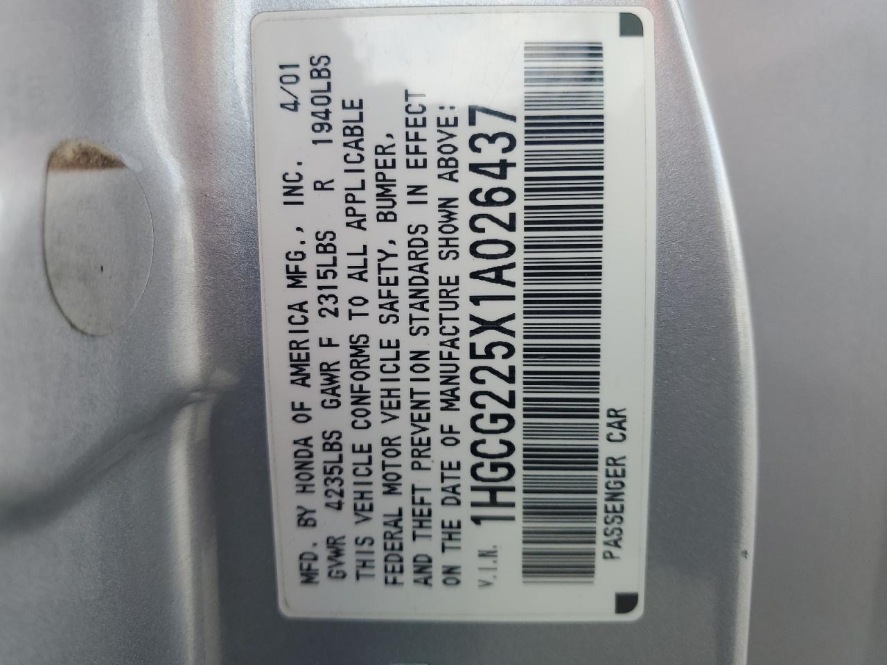 2001 Honda Accord - Image 13