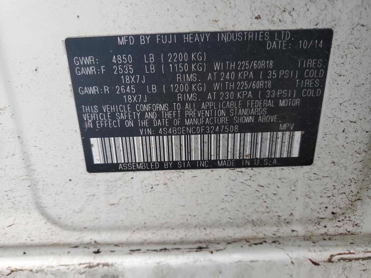 2015 Subaru Outback - Image 12