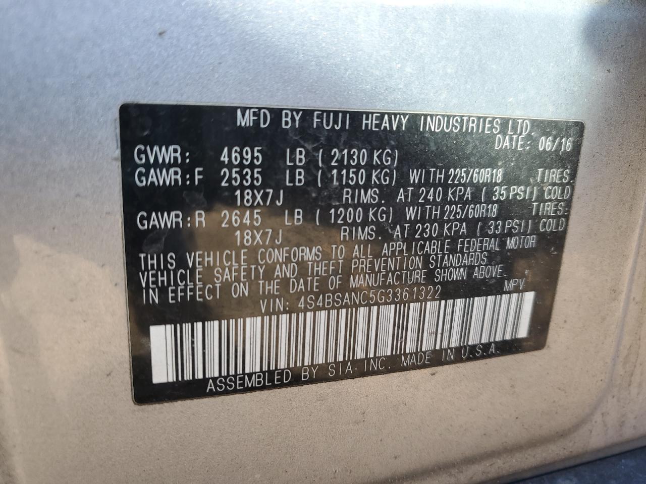 2016 Subaru Outback - Image 16