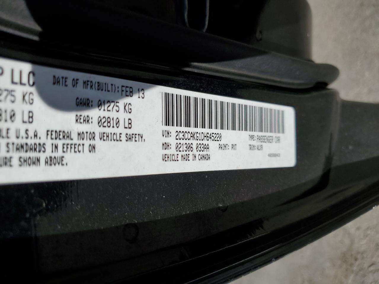 2013 Chrysler 300C VIN: 2C3CCAKG1DH645220 Lot: 46622225