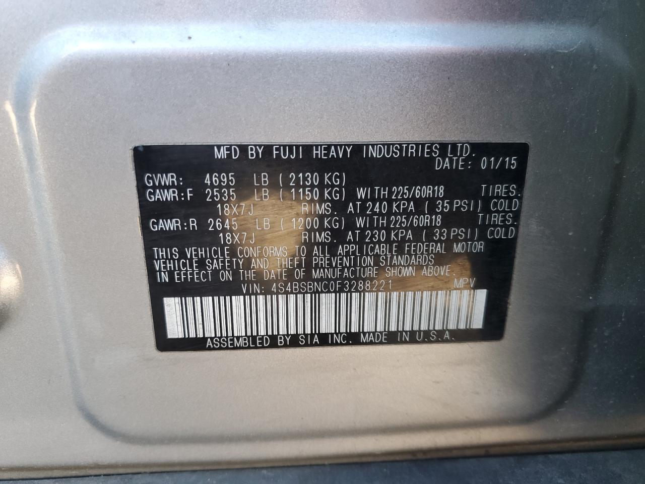 2015 Subaru Outback - Image 16