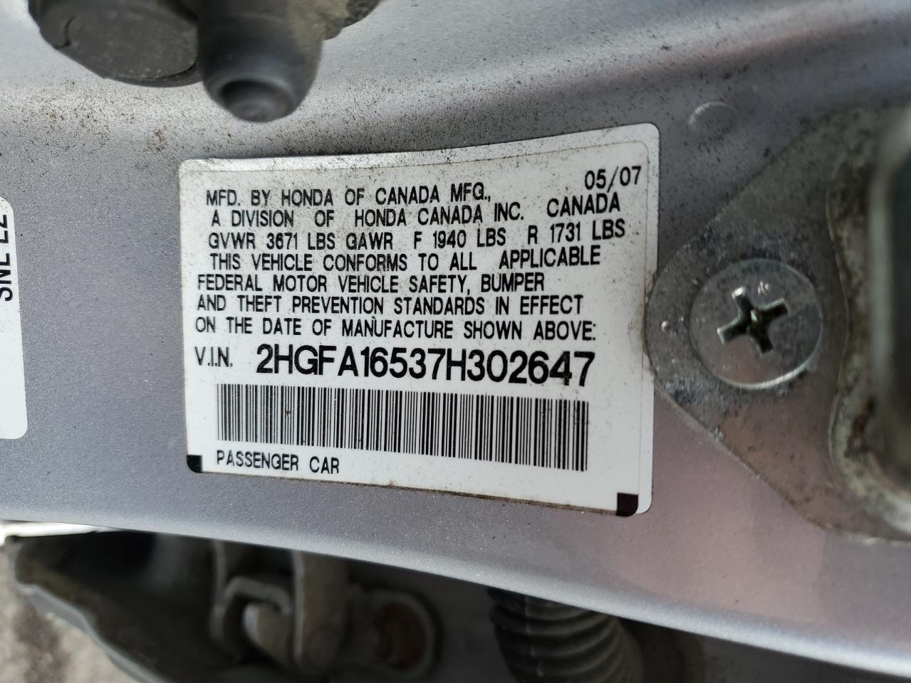 2007 Honda Civic - Image 12