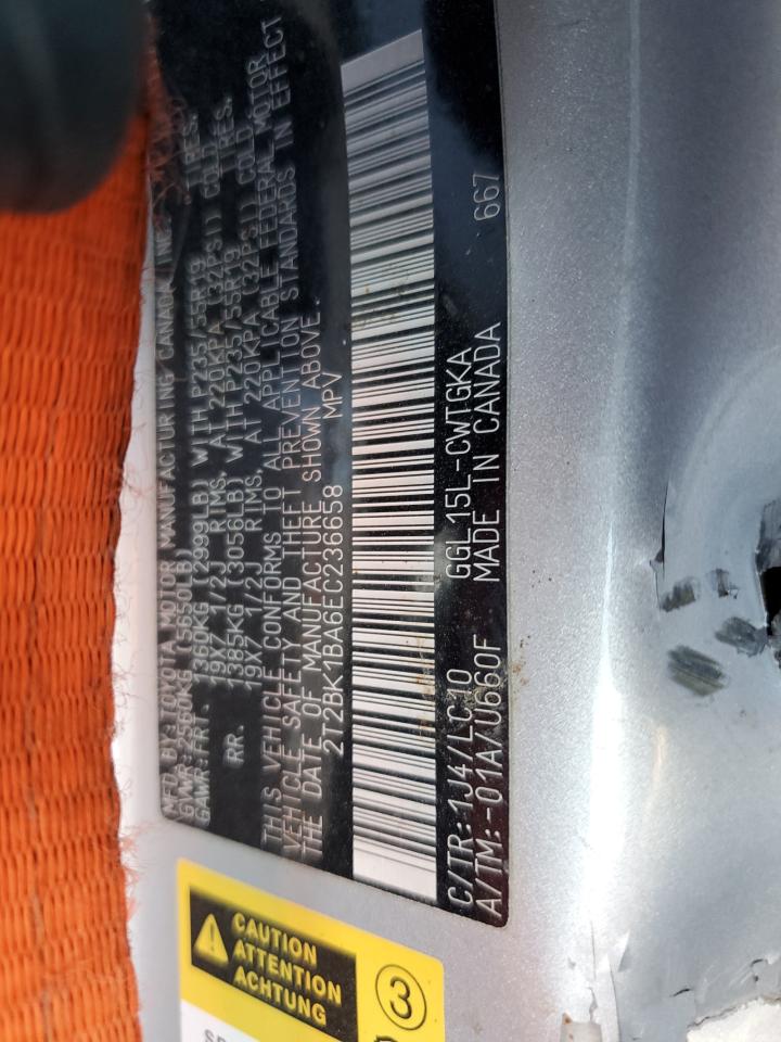 2014 Lexus Rx 350 Base VIN: 2T2BK1BA6EC236658 Lot: 43565395