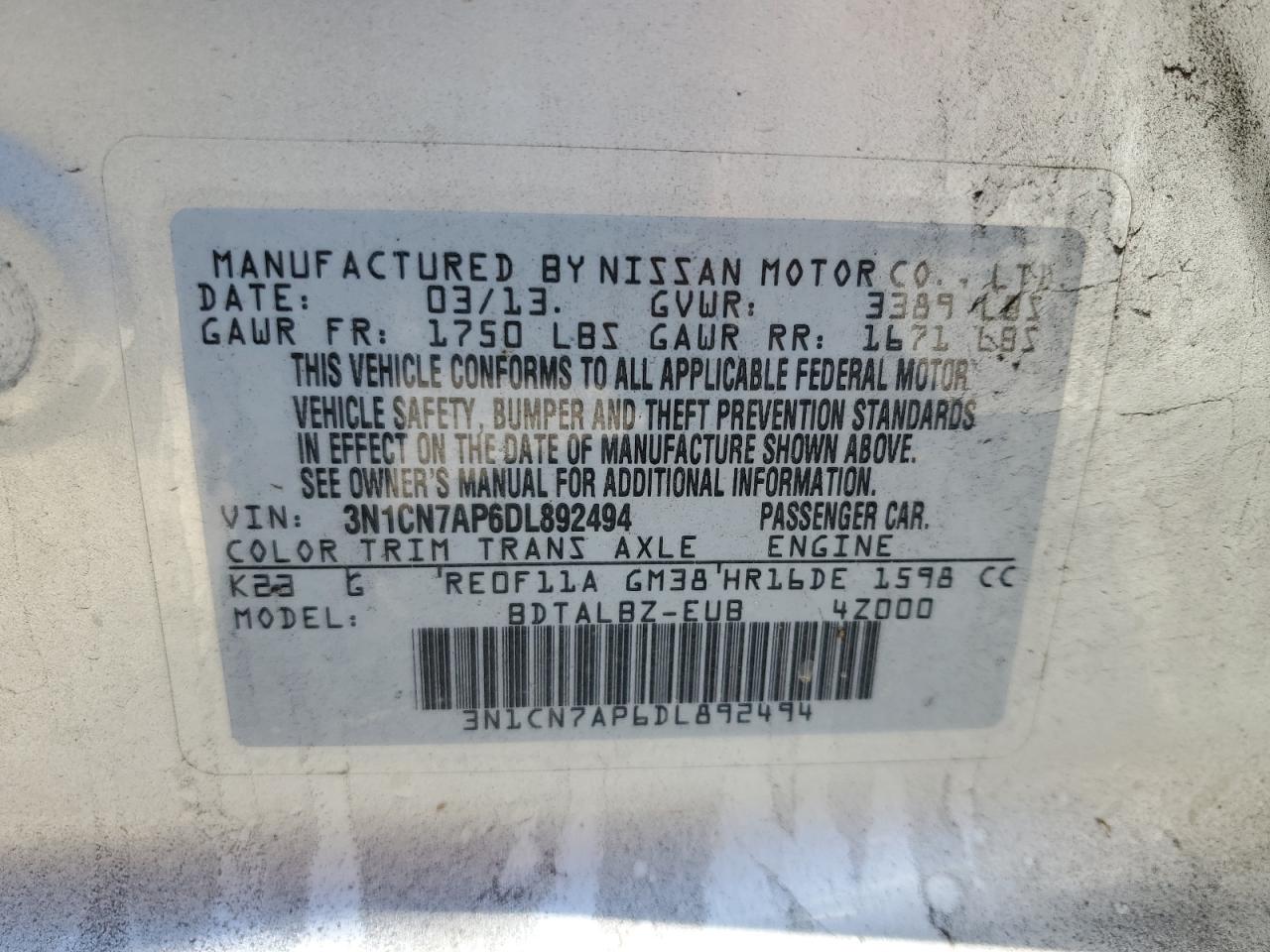 2013 Nissan Versa - Image 12