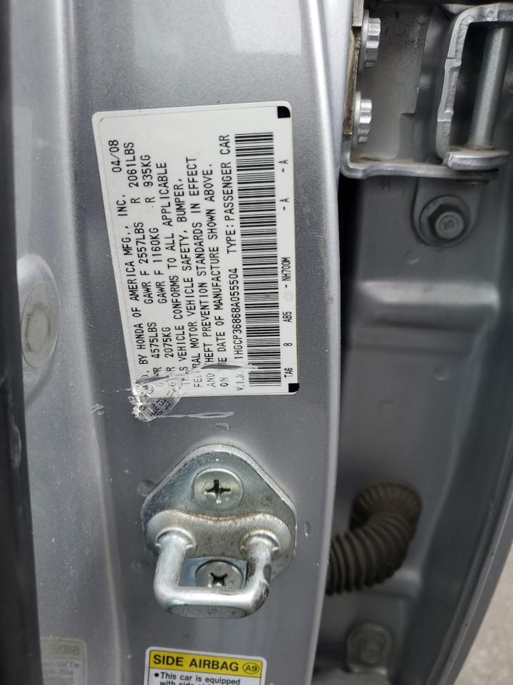 2008 Honda Accord Exl VIN: 1HGCP36868A055504 Lot: 45972885