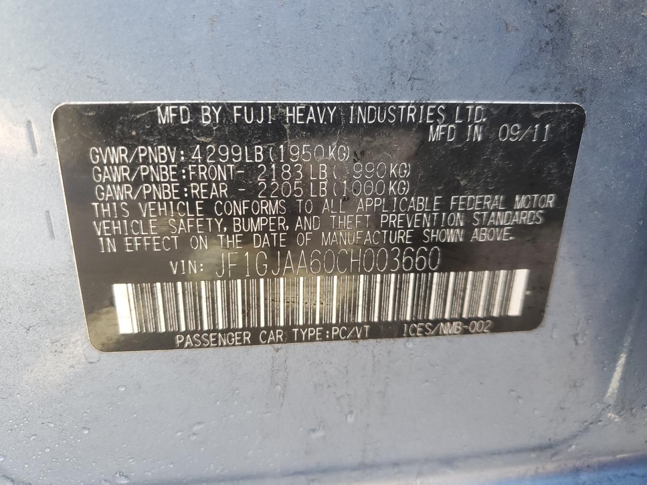 2012 Subaru Impreza - Image 12