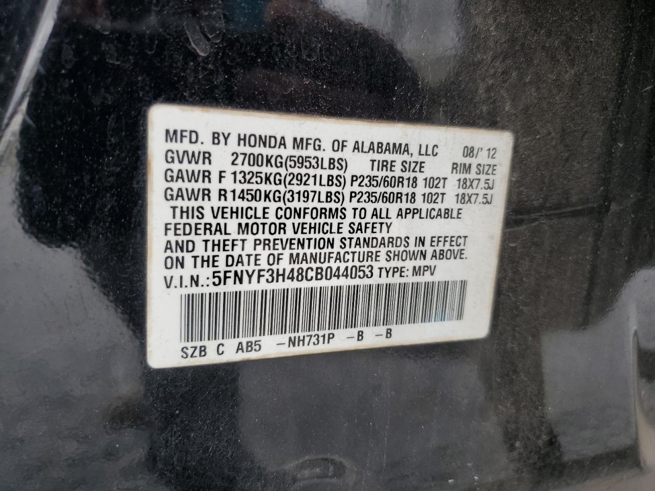2012 Honda Pilot - Image 13