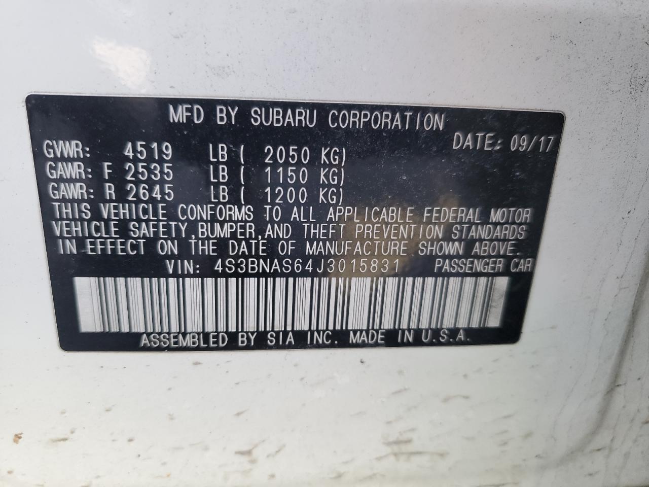 2018 Subaru Legacy - Image 12
