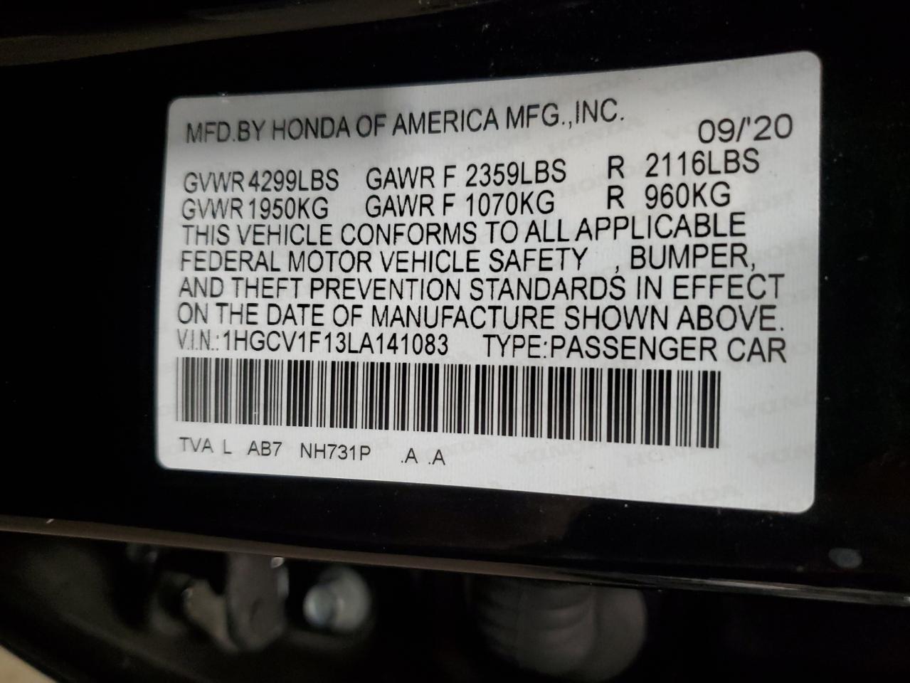 2020 Honda Accord - Image 13