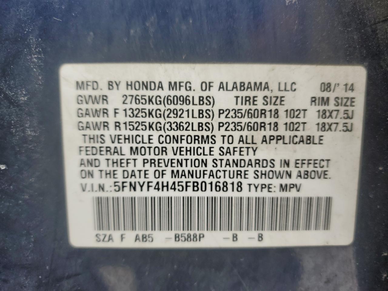 2015 Honda Pilot - Image 14