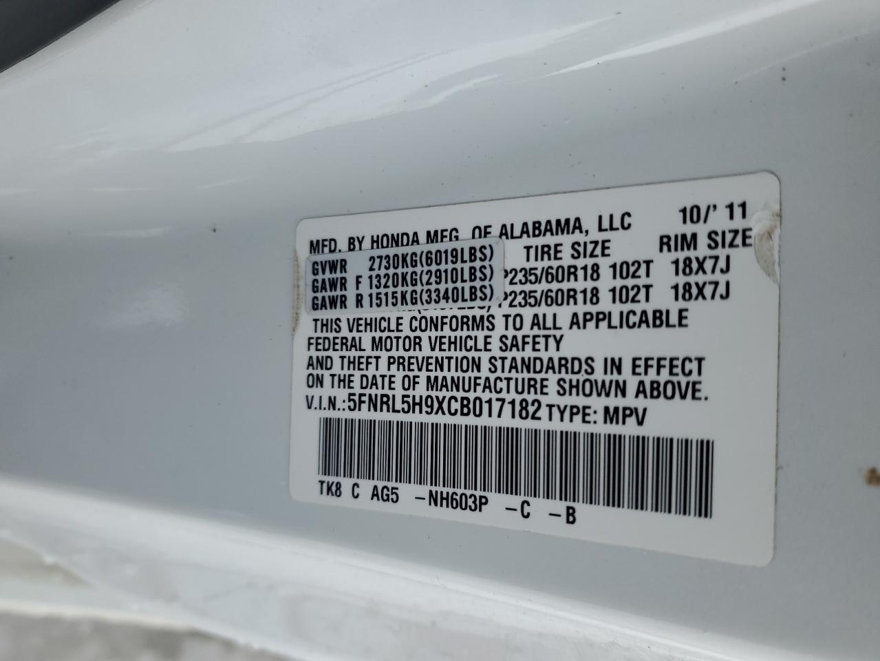 2012 Honda Odyssey - Image 13