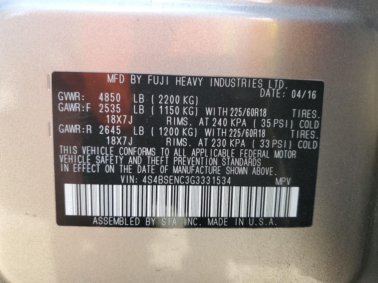 2016 Subaru Outback - Image 12