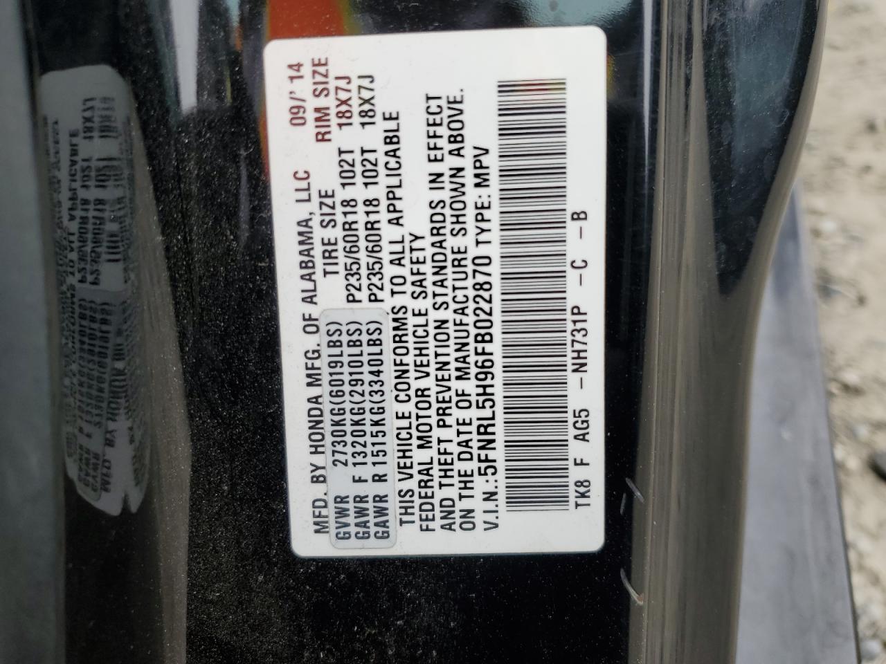 2015 Honda Odyssey - Image 13