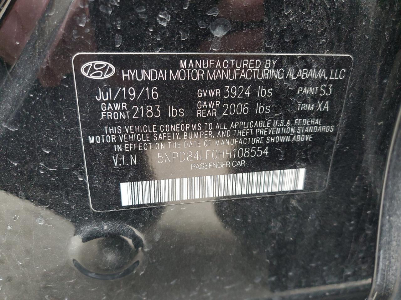 2017 Hyundai Elantra Se VIN: 5NPD84LF0HH108554 Lot: 44804715