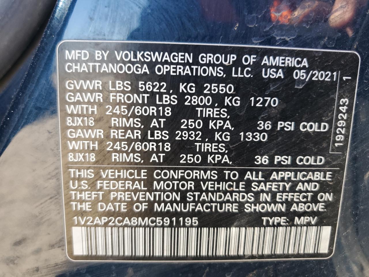 2021 Volkswagen Atlas - Image 14