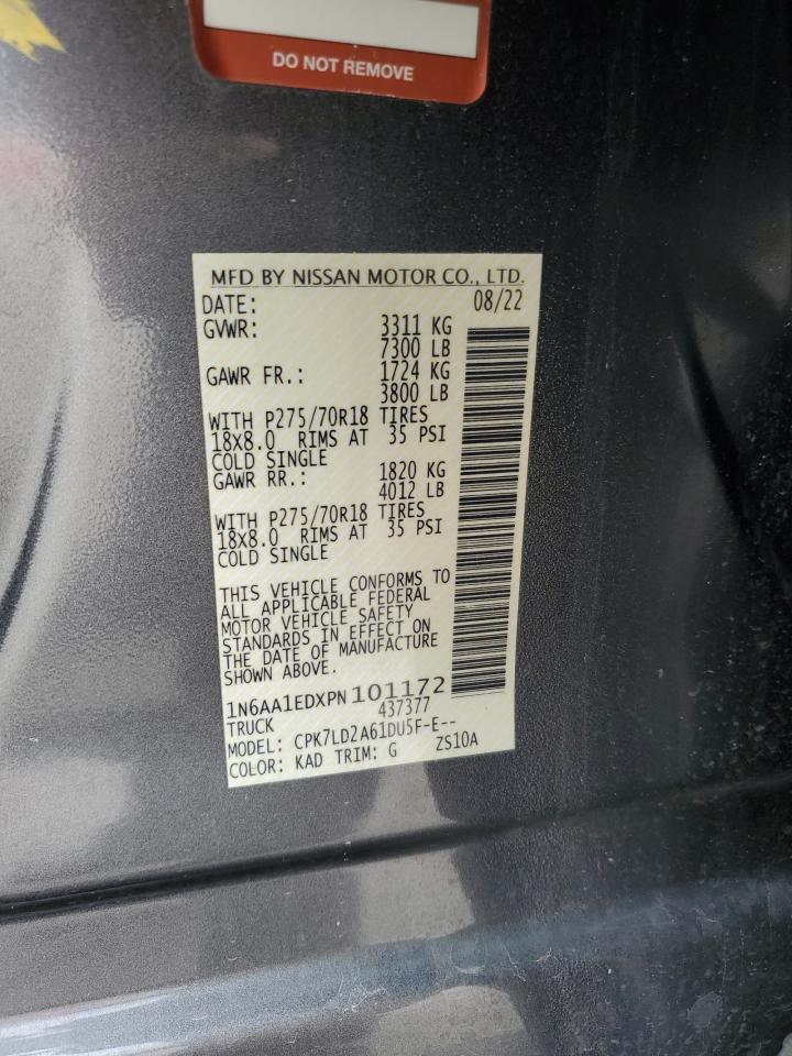 2023 Nissan Titan Sv VIN: 1N6AA1EDXPN101172 Lot: 44521335