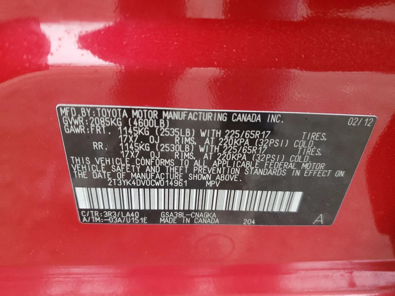2012 Toyota RAV 4 - Image 15