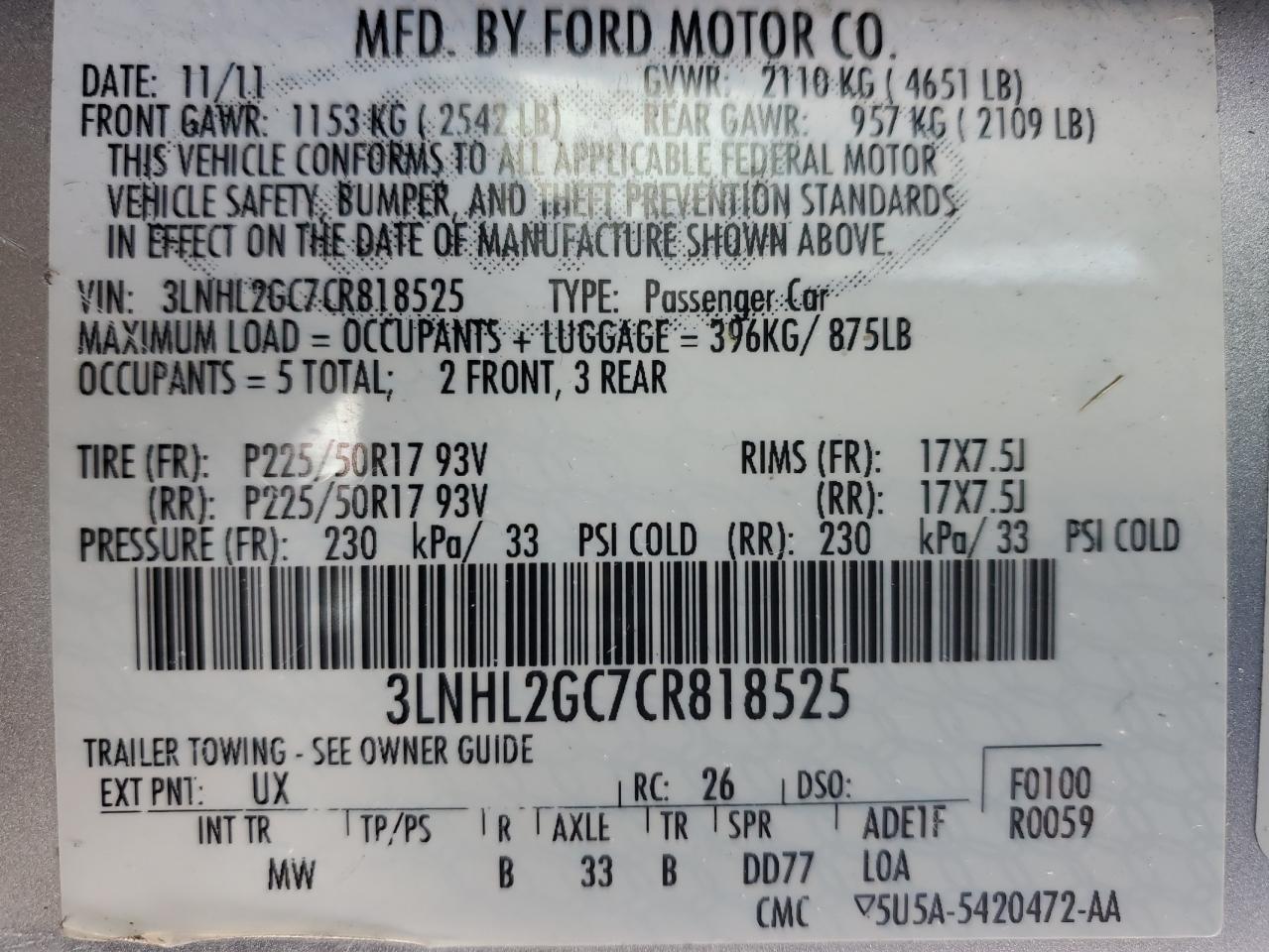 2012 Lincoln MKZ - Image 12