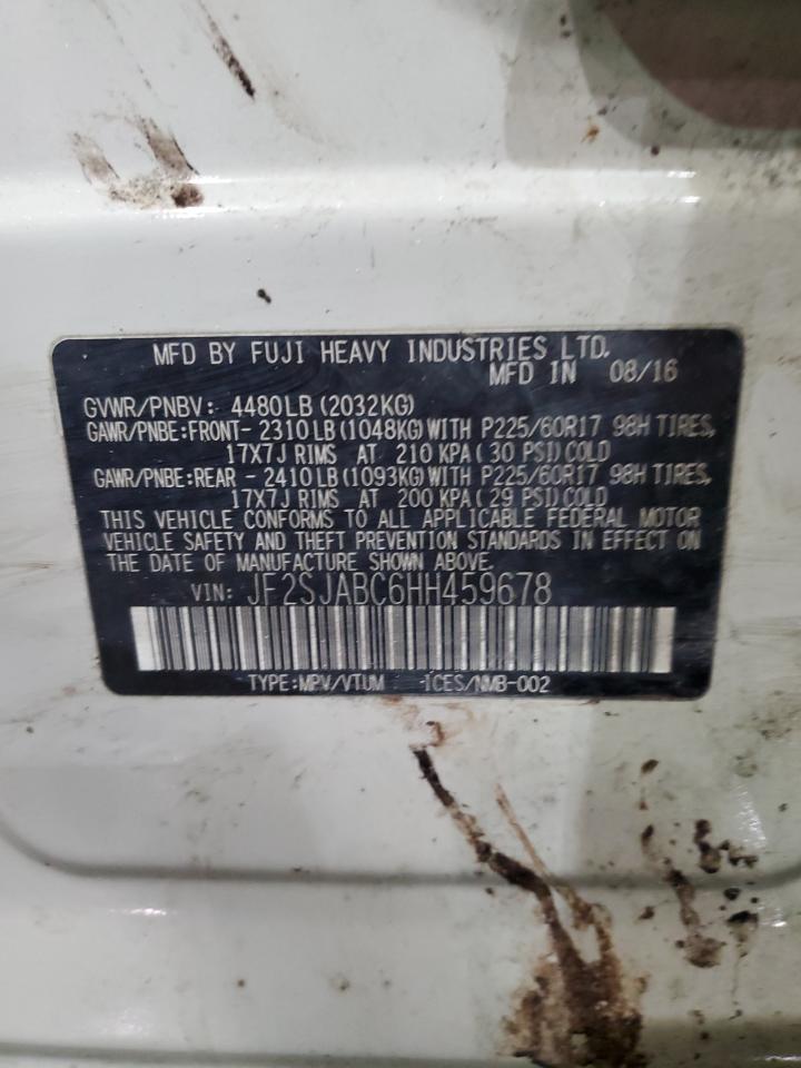 2017 Subaru Forester 2.5I VIN: JF2SJABC6HH459678 Lot: 45702385