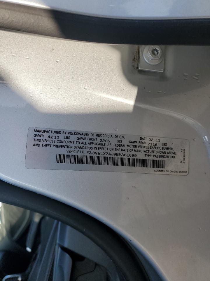 2011 Volkswagen Jetta Sel VIN: 3VWLX7AJ9BM361099 Lot: 46361275