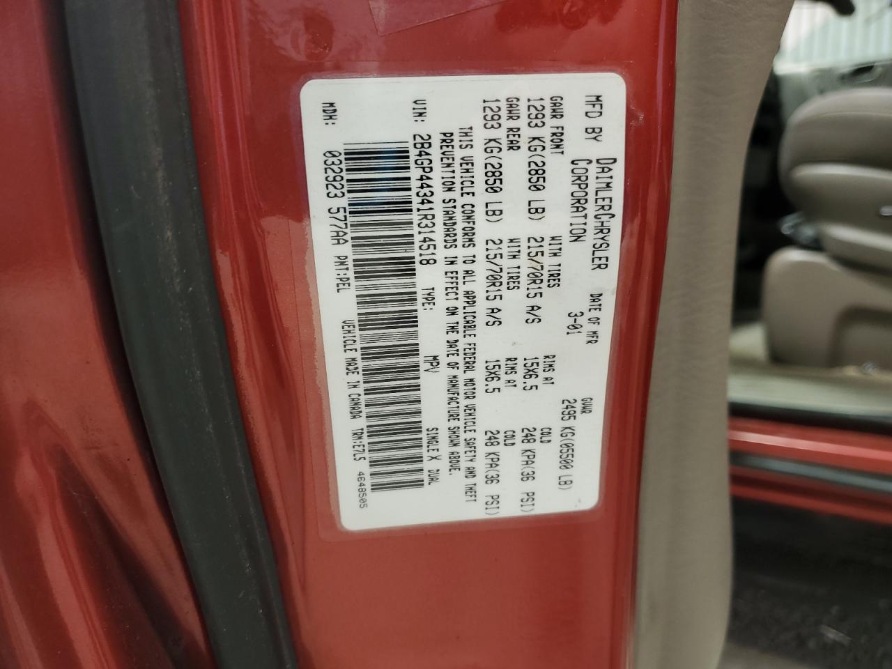 2001 Dodge Caravan - Image 13