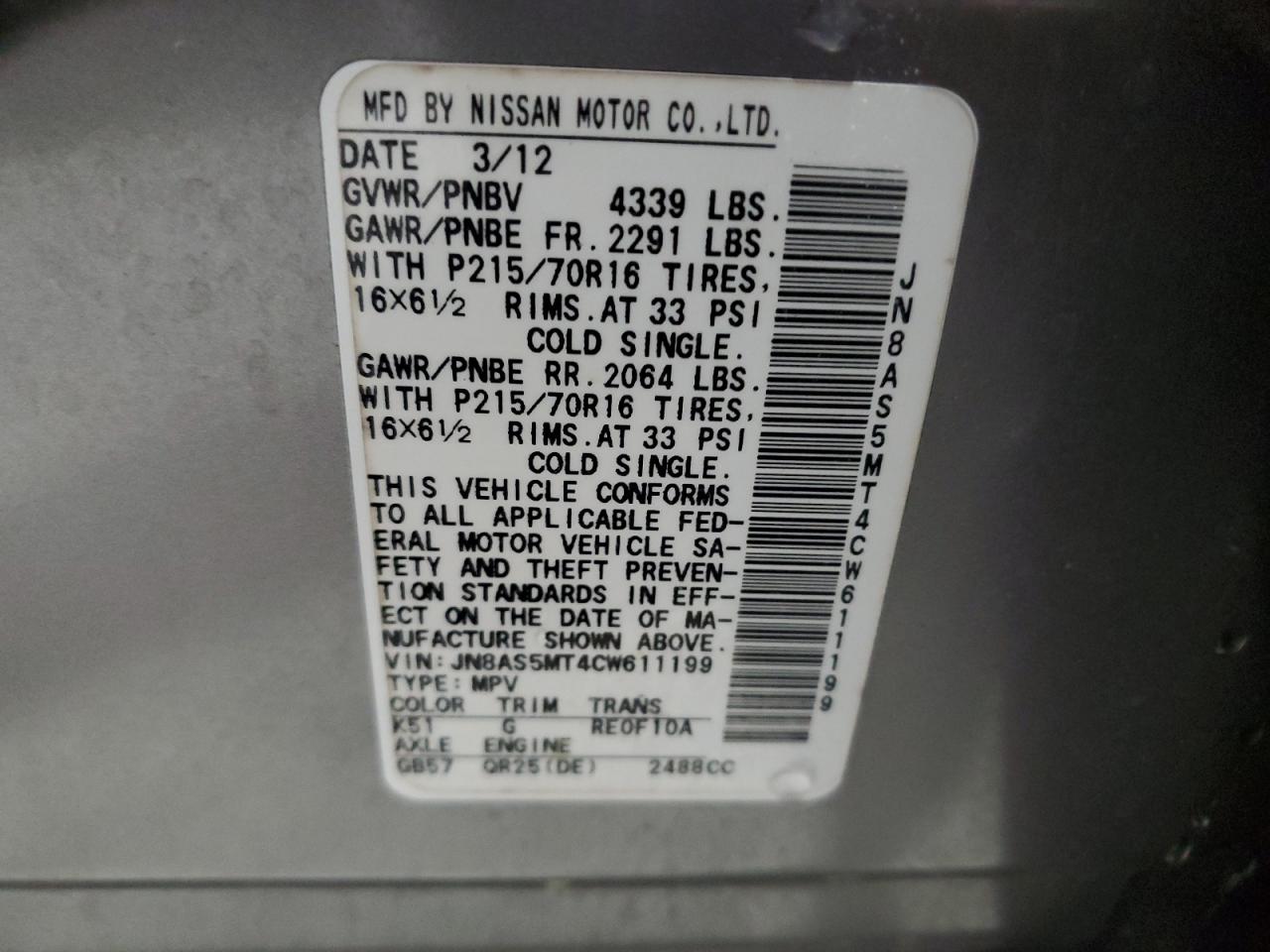 2012 Nissan Rogue - Image 13