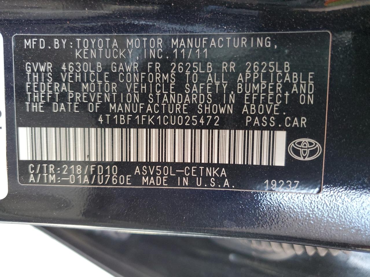 2012 Toyota Camry - Image 12