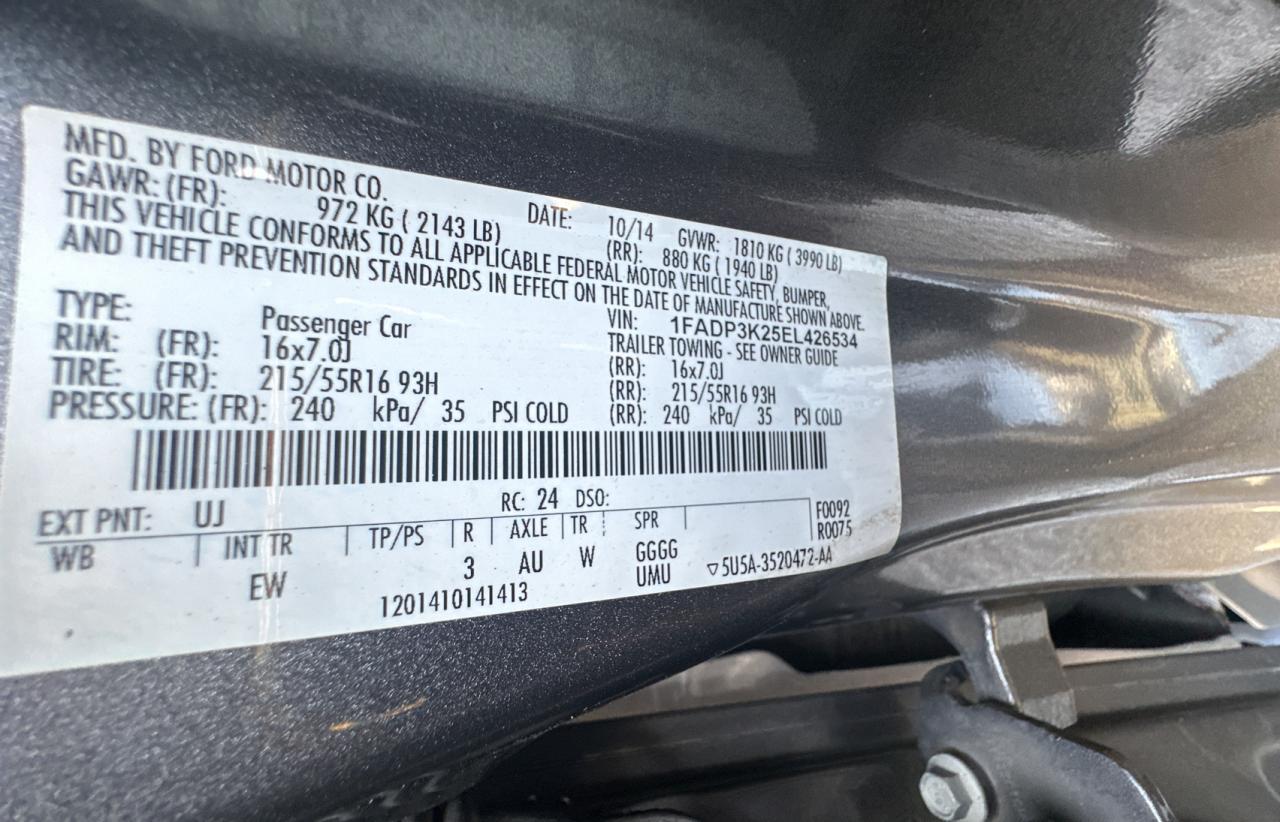 2014 Ford Focus Se VIN: 1FADP3K25EL426534 Lot: 46662235