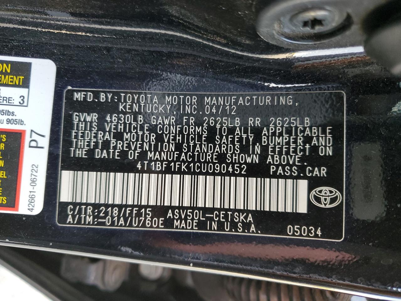 2012 Toyota Camry - Image 12