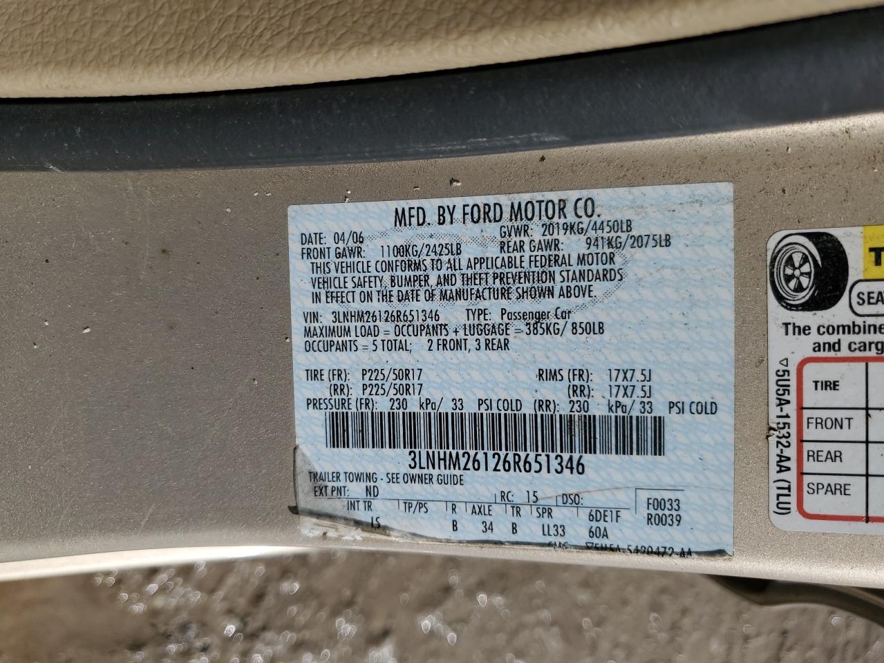 2006 Lincoln Zephyr - Image 12