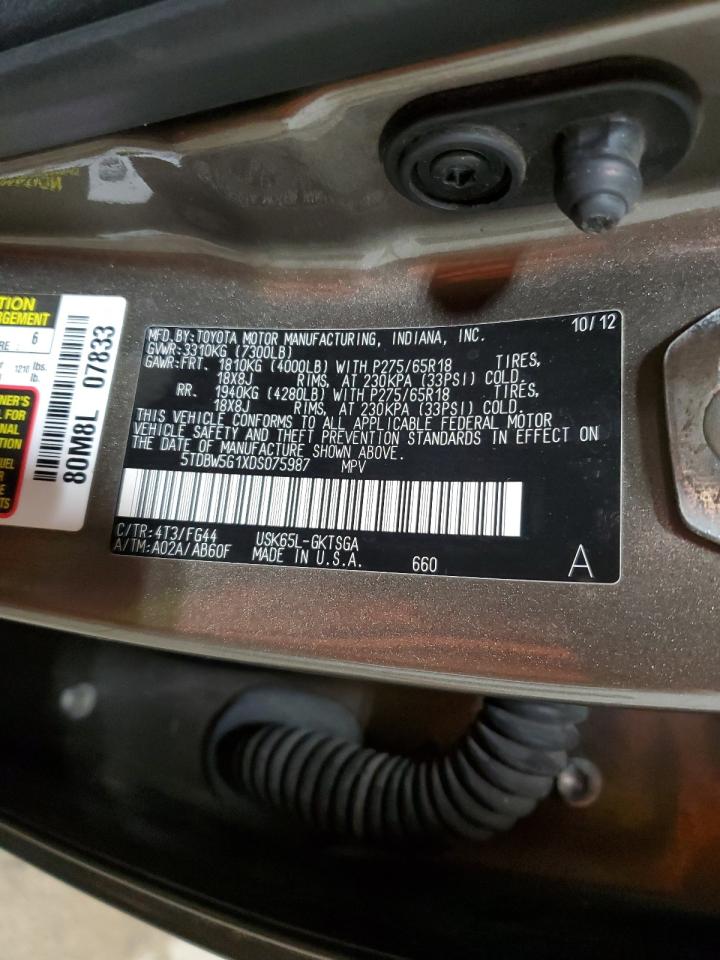 2013 Toyota Sequoia Sr5 VIN: 5TDBW5G1XDS075987 Lot: 46362915