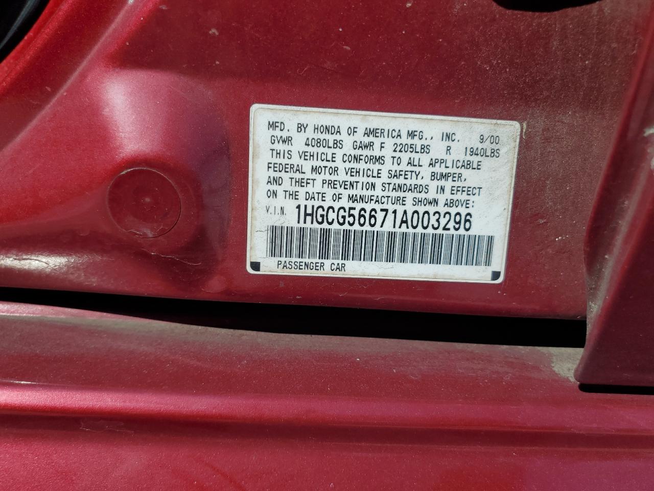 2001 Honda Accord - Image 13