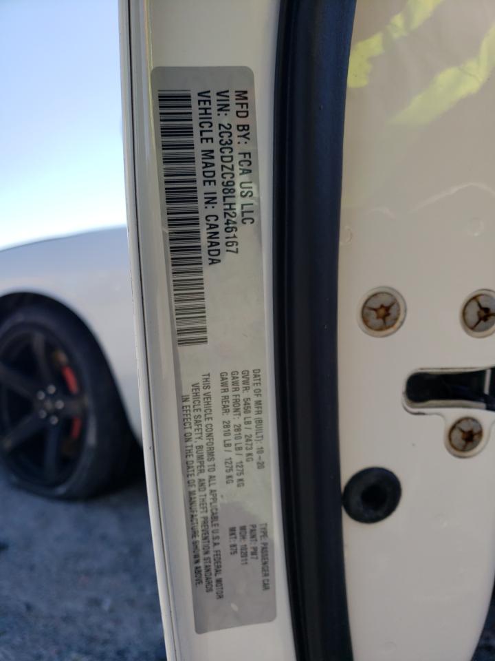 2020 Dodge Challenger Srt Hellcat VIN: 2C3CDZC98LH246167 Lot: 45277525