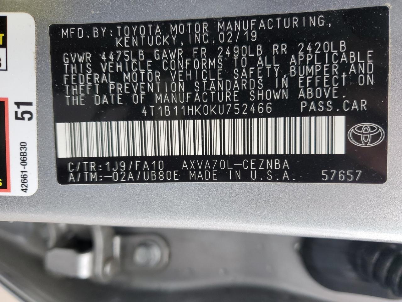 2019 Toyota Camry - Image 12