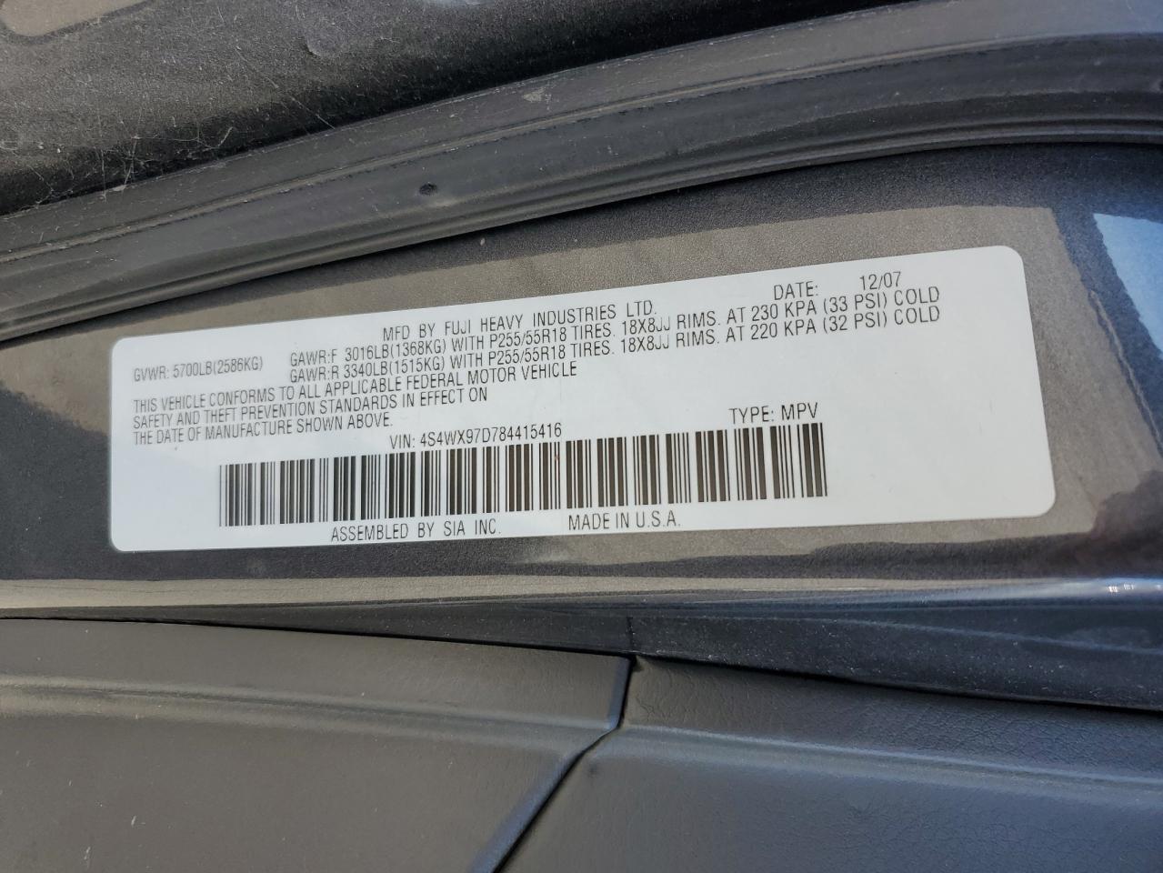 2008 Subaru Tribeca - Image 15