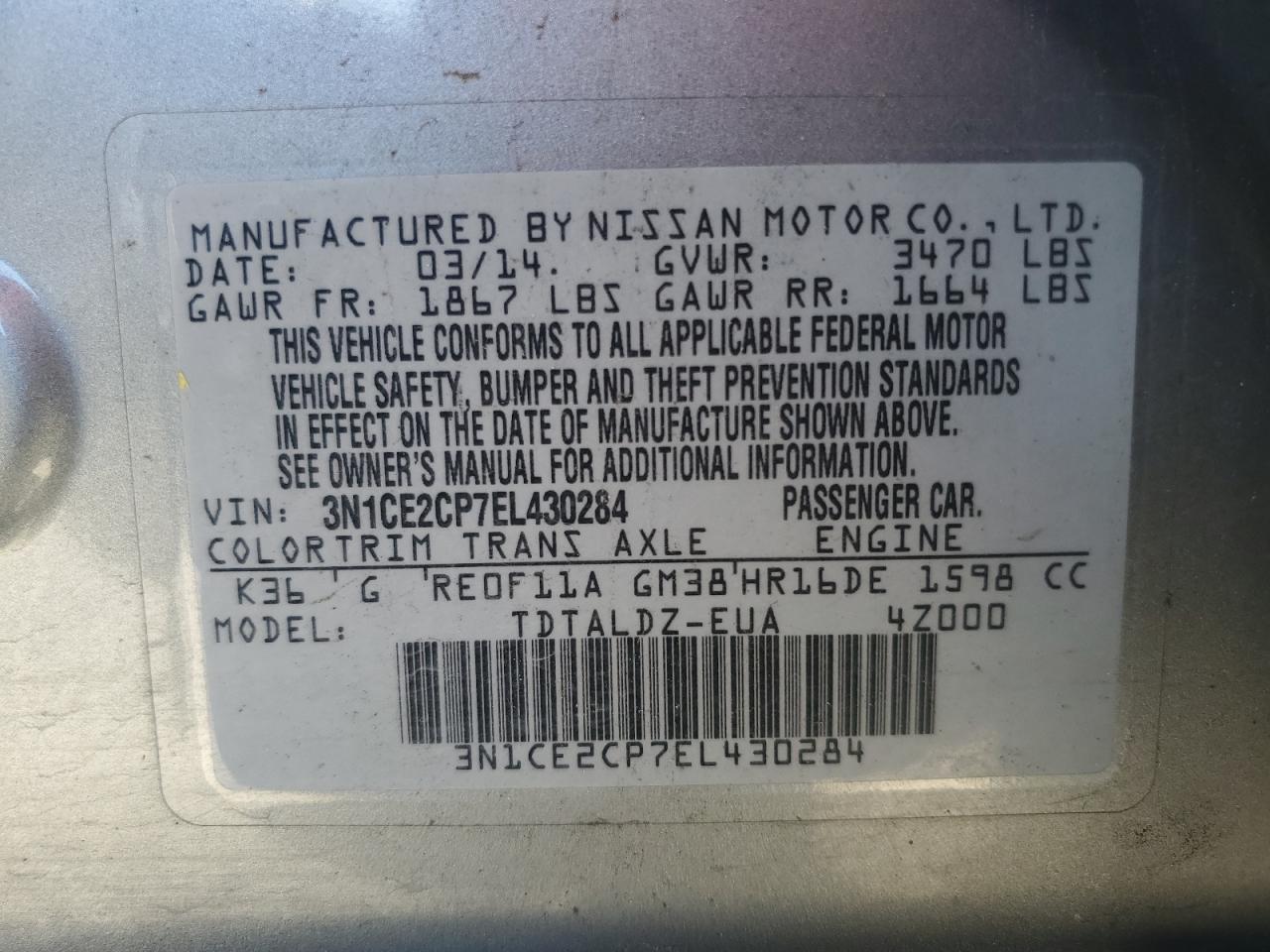 2014 Nissan Versa - Image 13