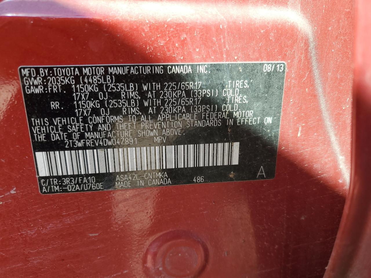 2013 Toyota RAV 4 - Image 13
