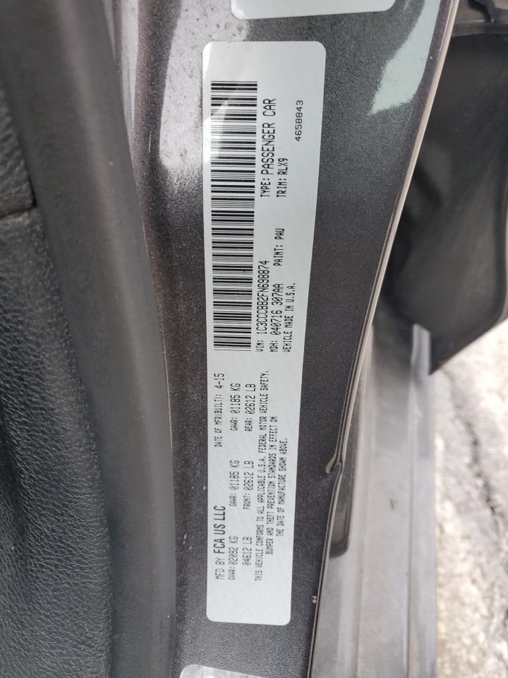 2015 Chrysler 200 S VIN: 1C3CCCBB2FN698874 Lot: 89338375