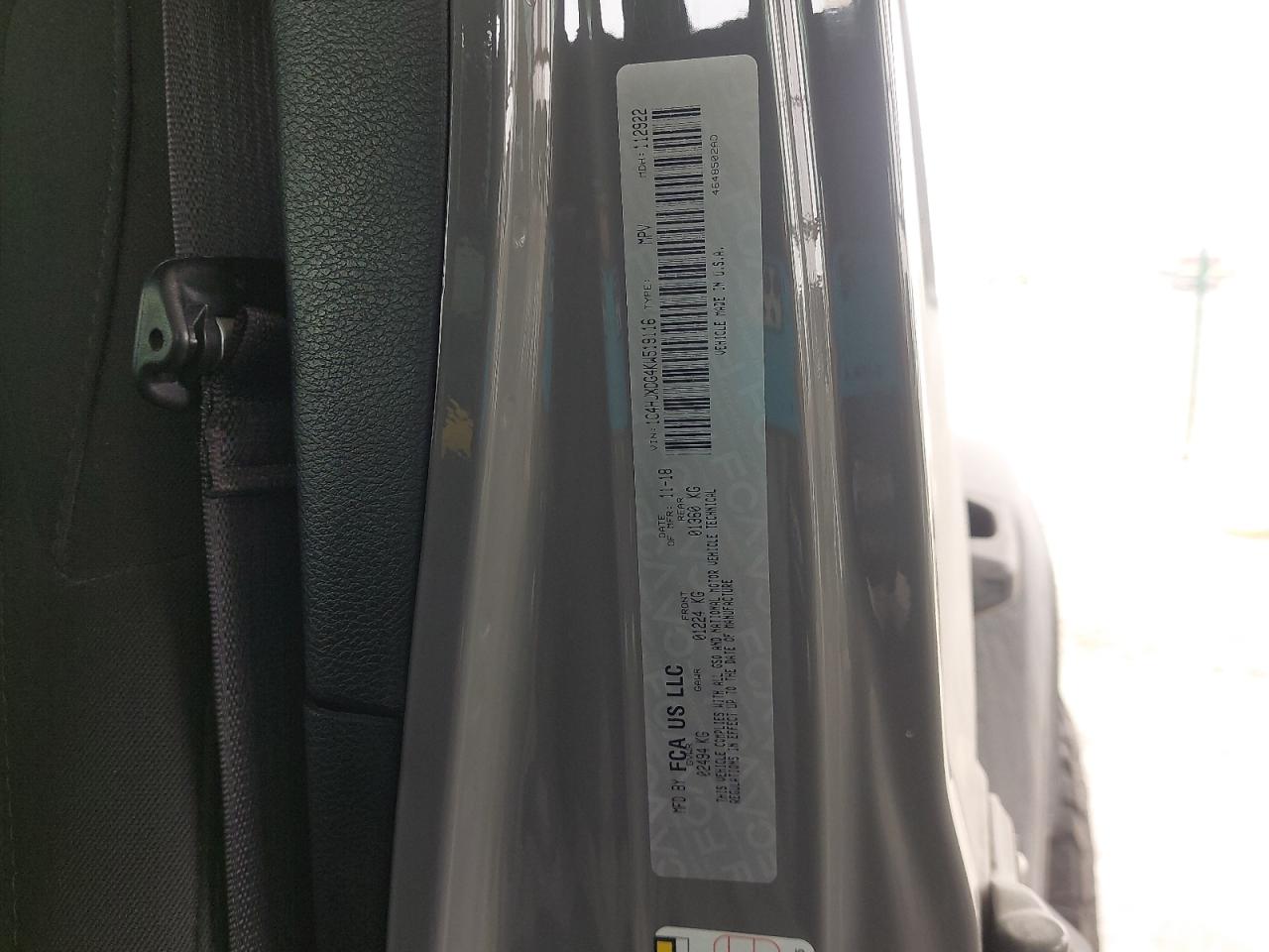 1C4HJXDG4KW519116 - 2019 Jeep WRANGLER - #45819195