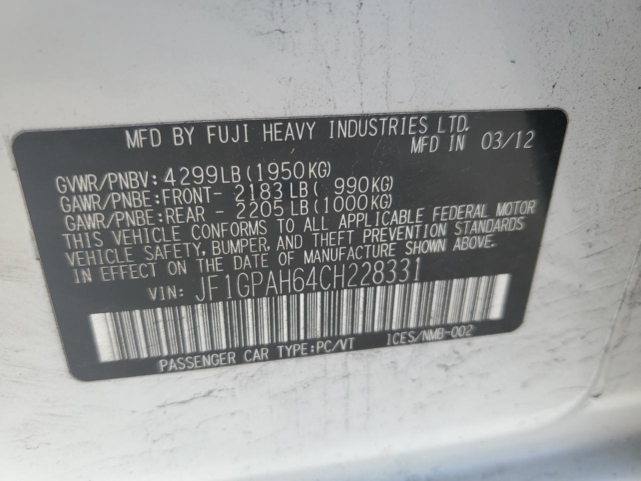 2012 Subaru Impreza - Image 12