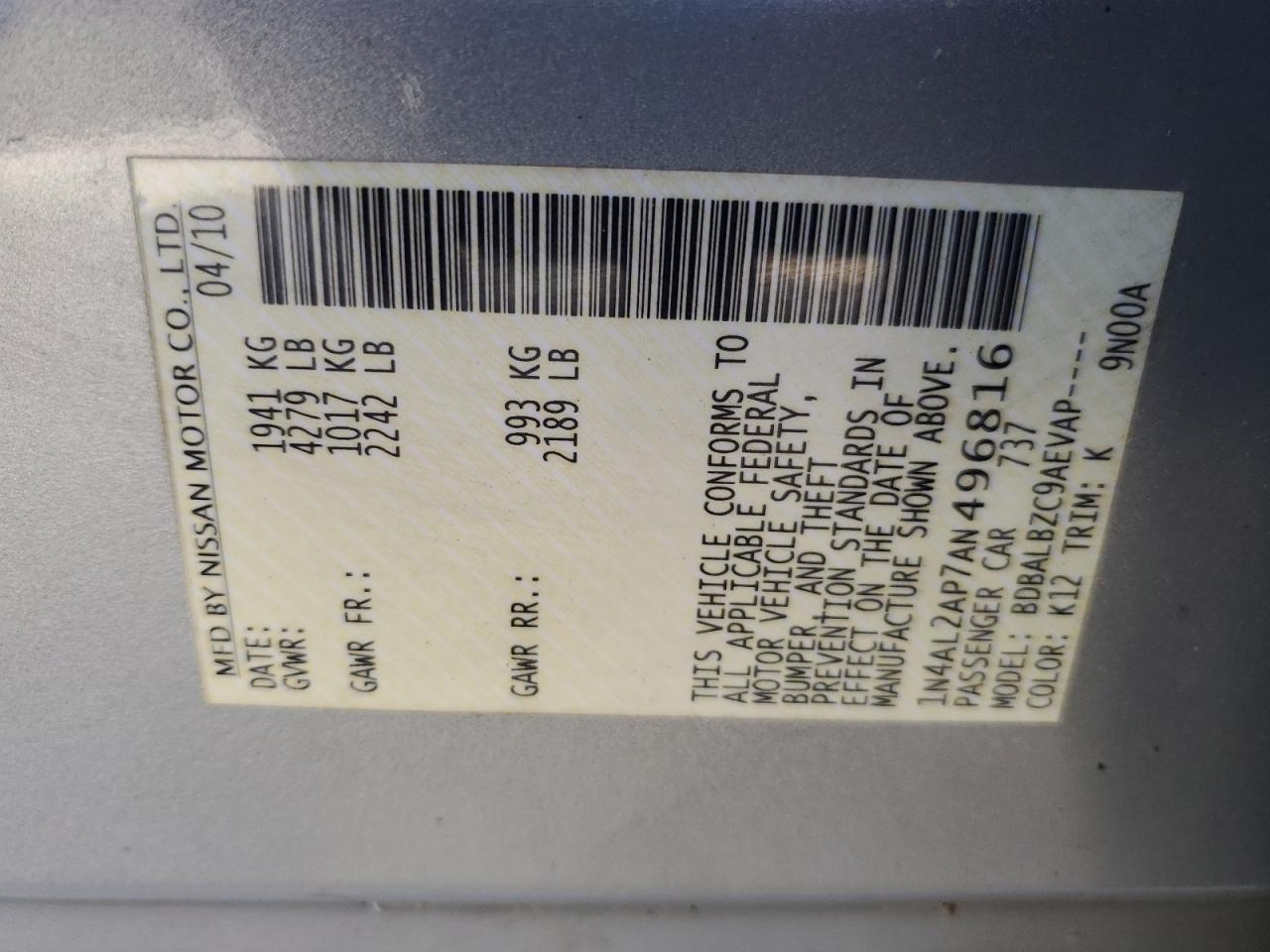 2010 Nissan Altima - Image 12