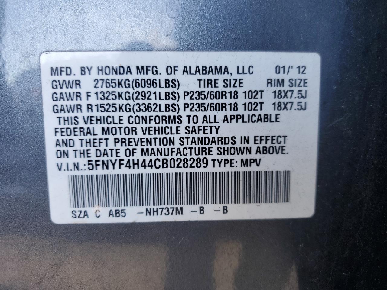 2012 Honda Pilot - Image 13