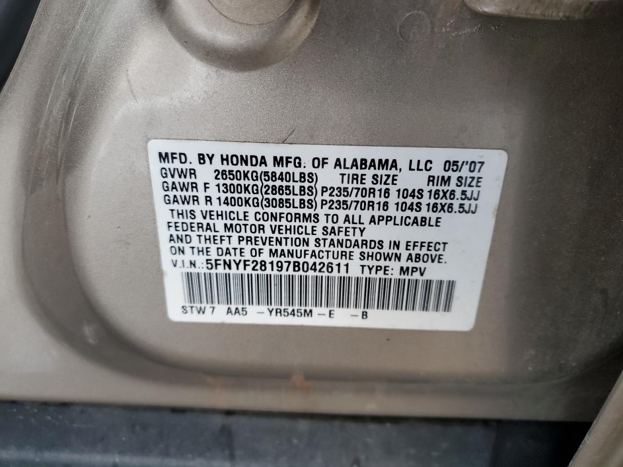 2007 Honda Pilot - Image 13