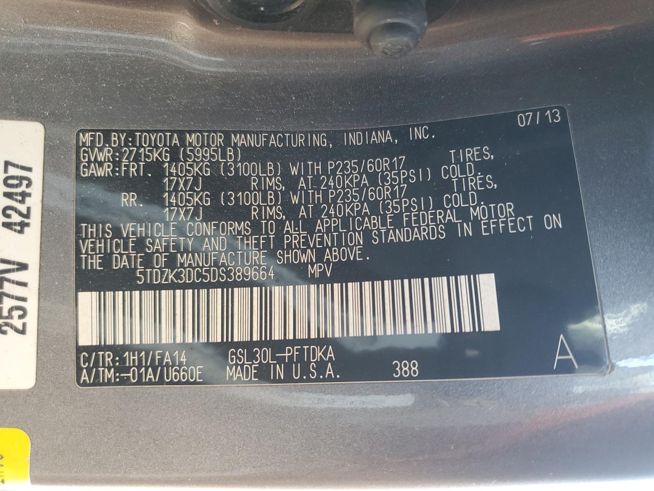 2013 Toyota Sienna - Image 13