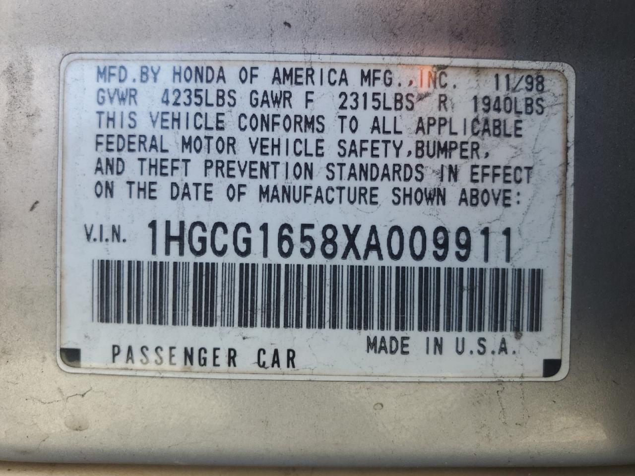 1999 Honda Accord - Image 14