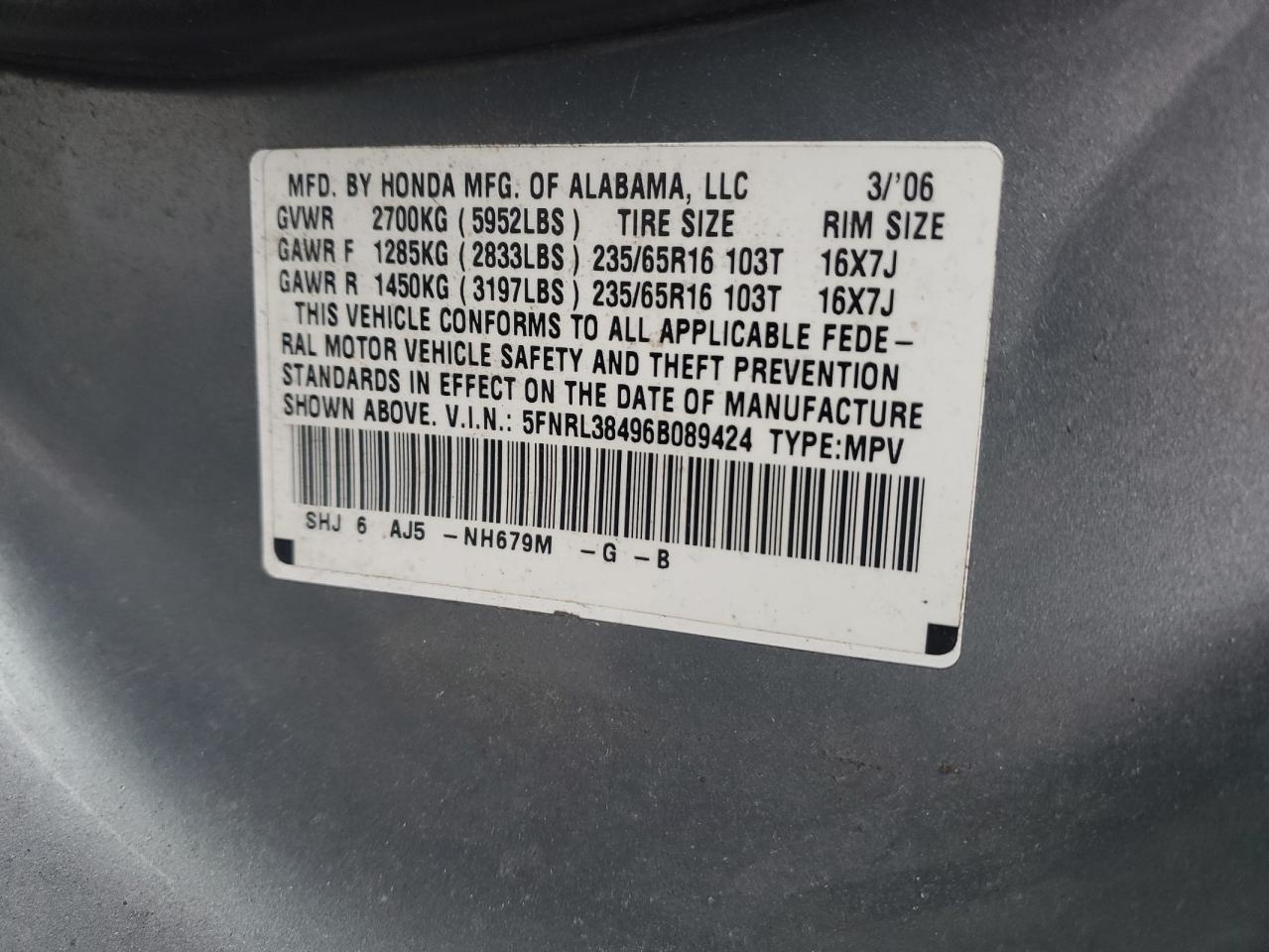 2006 Honda Odyssey - Image 13