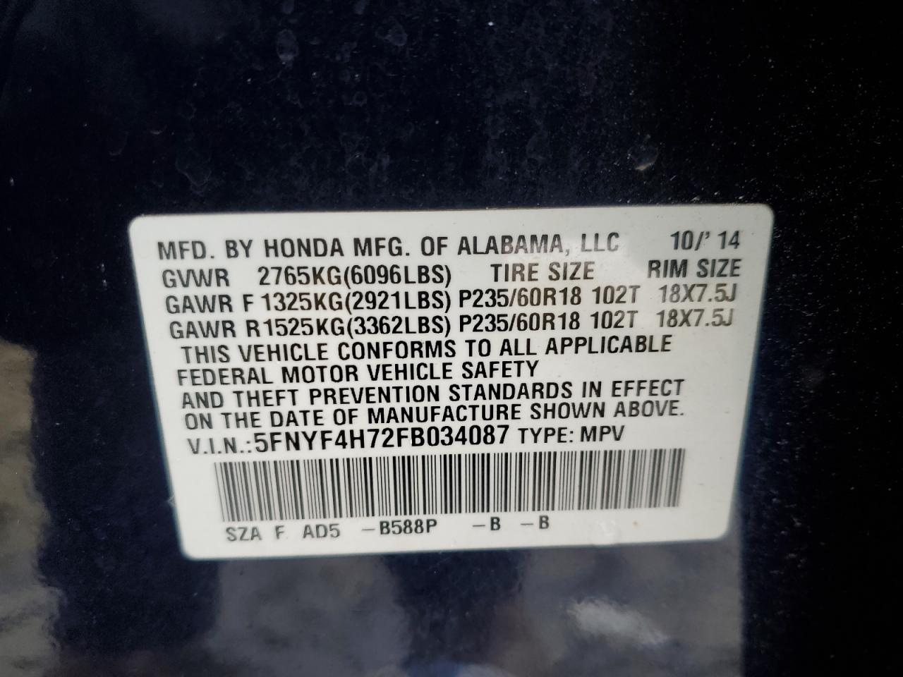 2015 Honda Pilot - Image 13