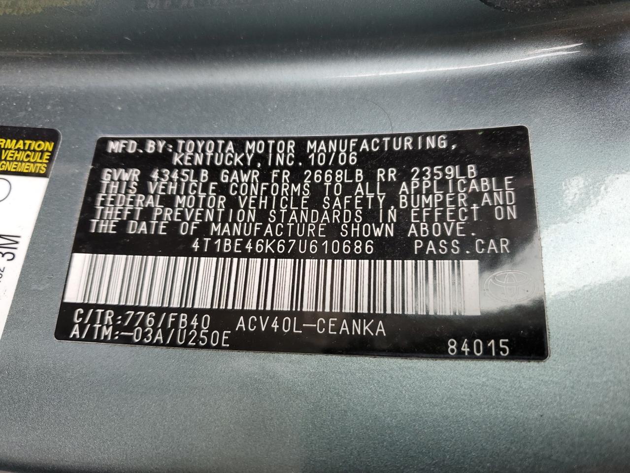 2007 Toyota Camry - Image 12