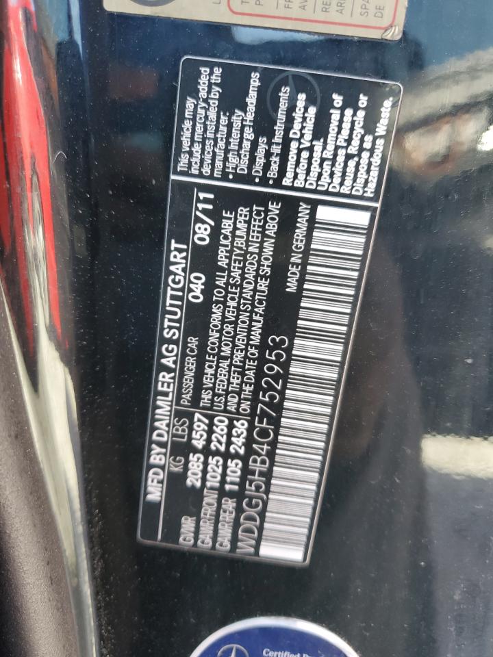 2012 Mercedes-Benz C 350 VIN: WDDGJ5HB4CF752953 Lot: 45610315